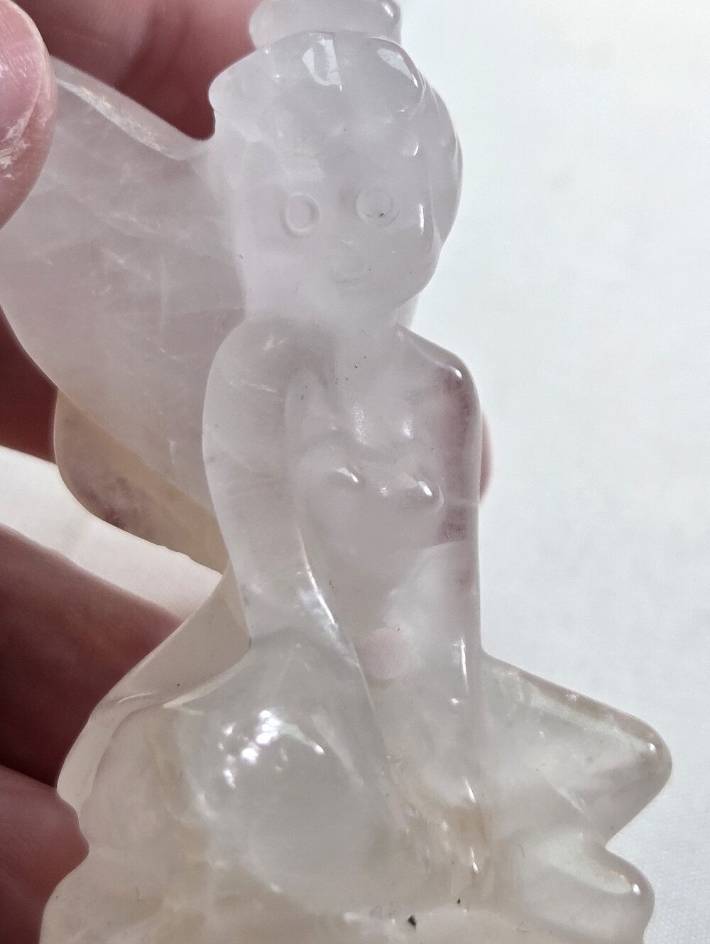 Rose Quartz TINKERBELL Fairy Carving - Decor - Collector Gift - Fan Favorite